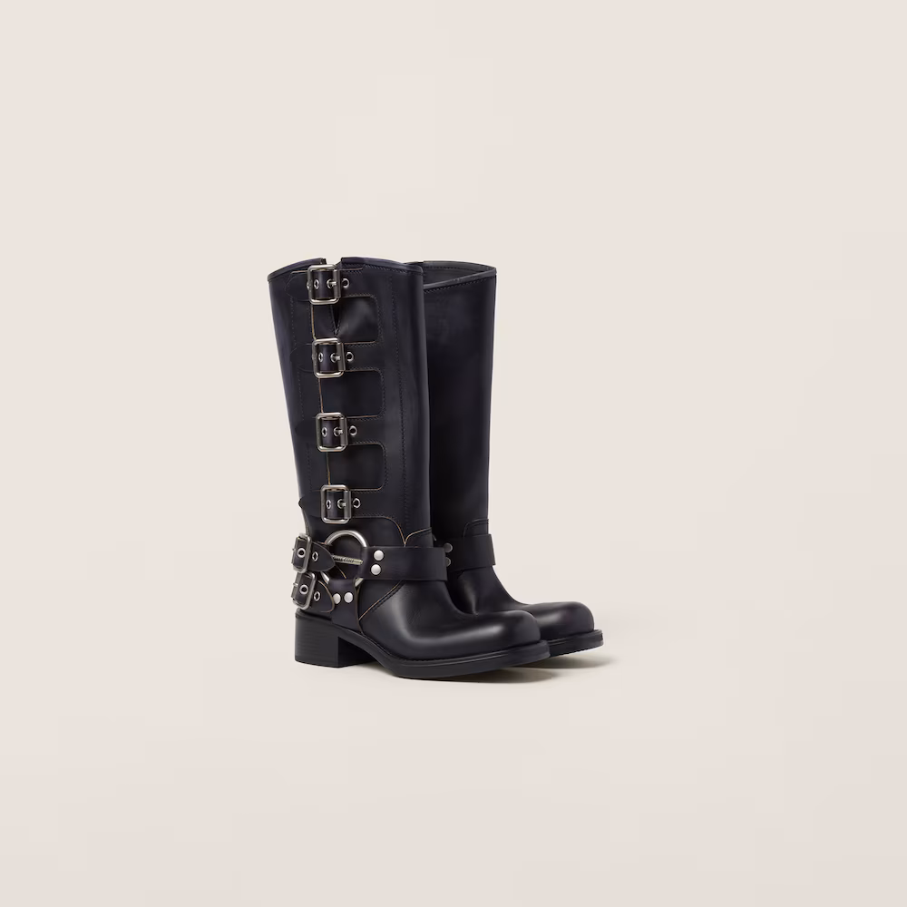 Miu Miu shoes, leather mid-calf boots
