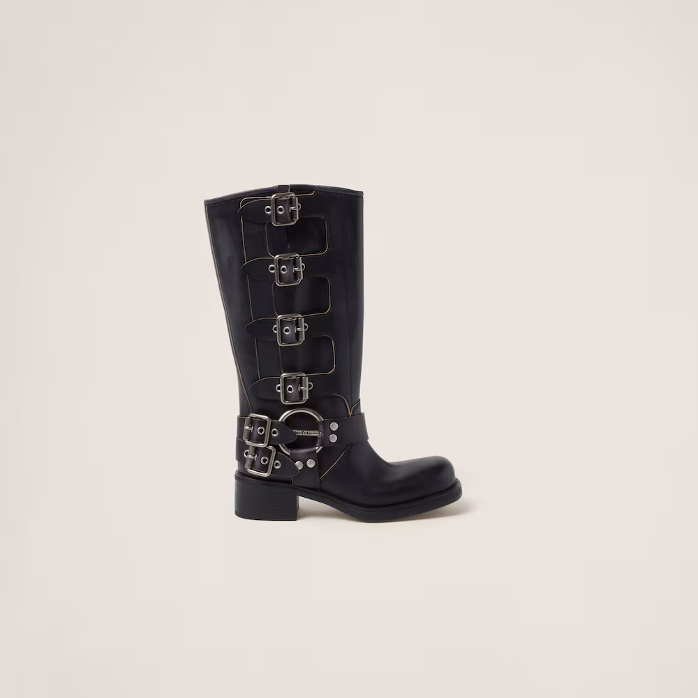 Miu Miu shoes, leather mid-calf boots