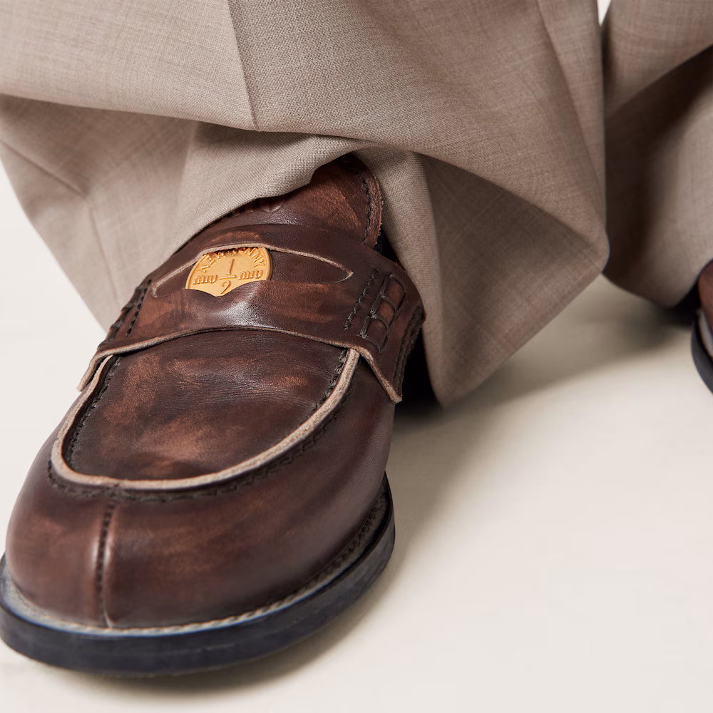 Miu Miu retro-style leather coin loafers