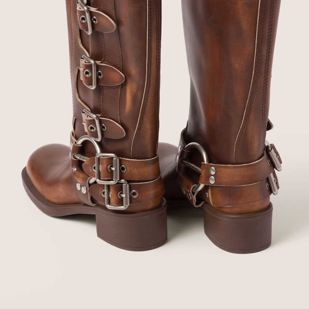Miu Miu shoes, leather mid-calf boots