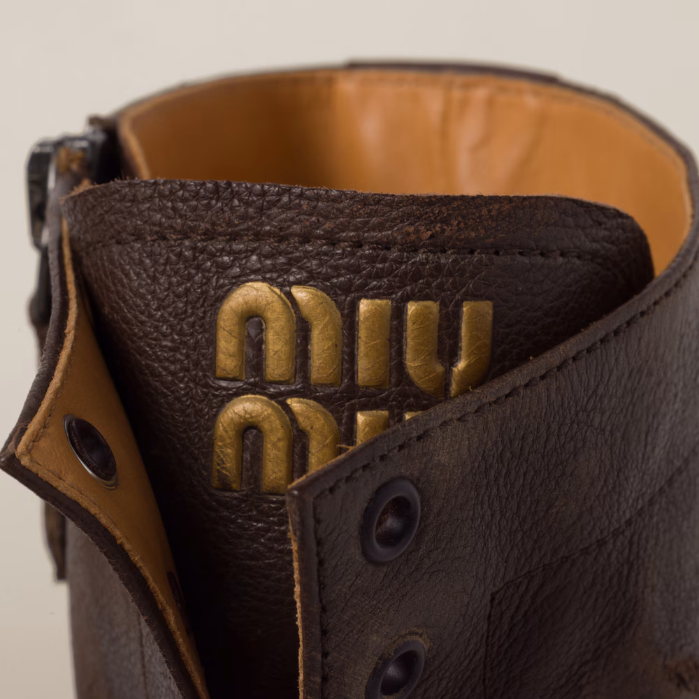 Miu Miu shoes, leather lace-up ankle boots