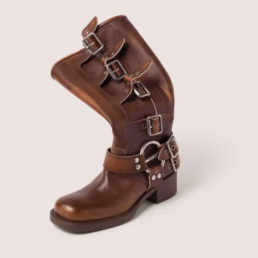 Miu Miu shoes, leather mid-calf boots