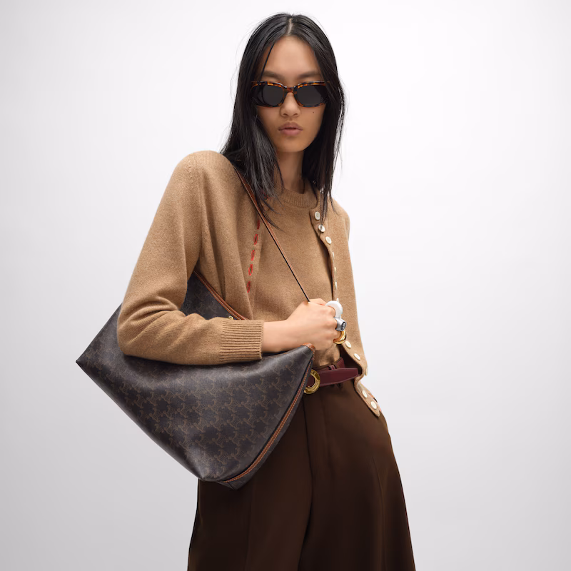 Celine bags SOFT SHOPPER logo print handbag