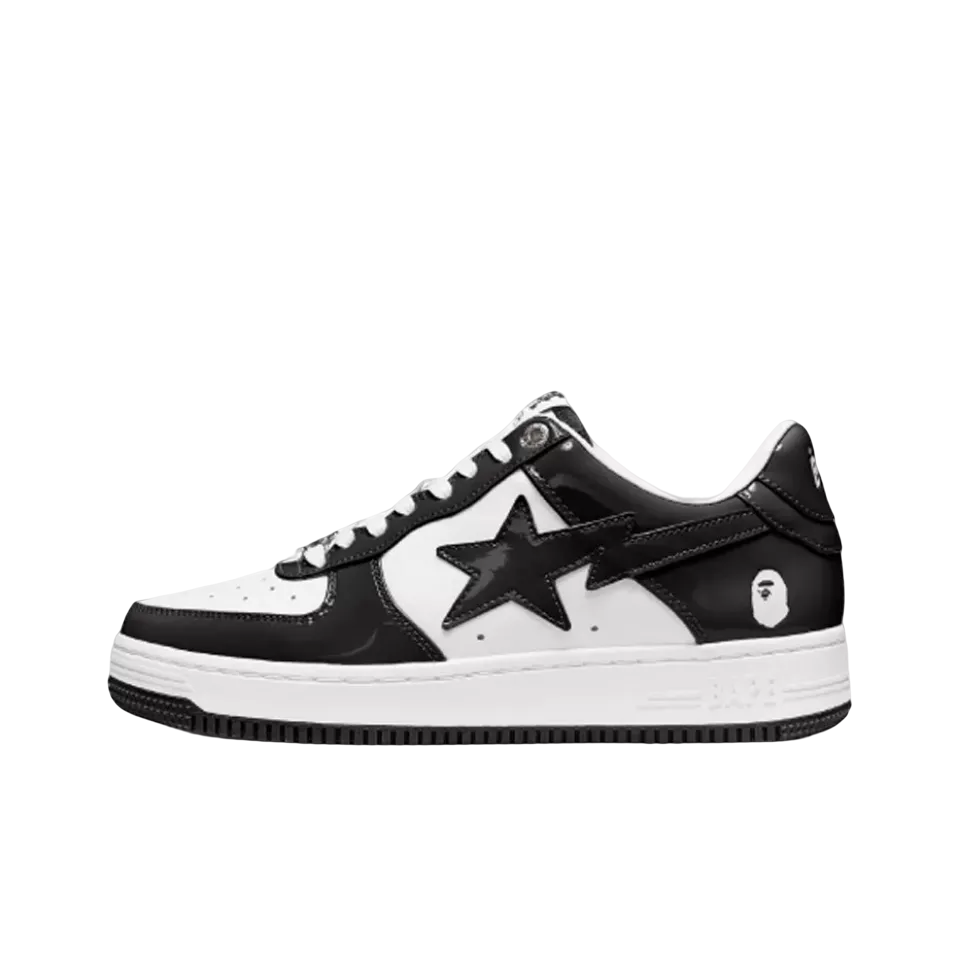 Bape Sta Patent Leather Black White