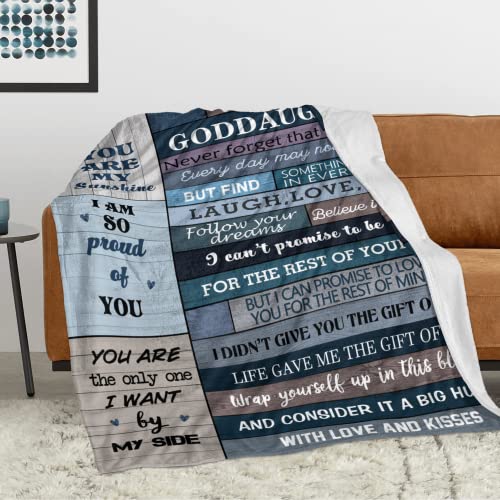 Goddaughter Gifts from Godmother/Godfather, to My Goddaughter Gifts Blanket  60''x50'', Best Gifts for Goddaughter, Goddaughter Christian Gifts,  Graduation/Birthday Gifts for Goddaughter