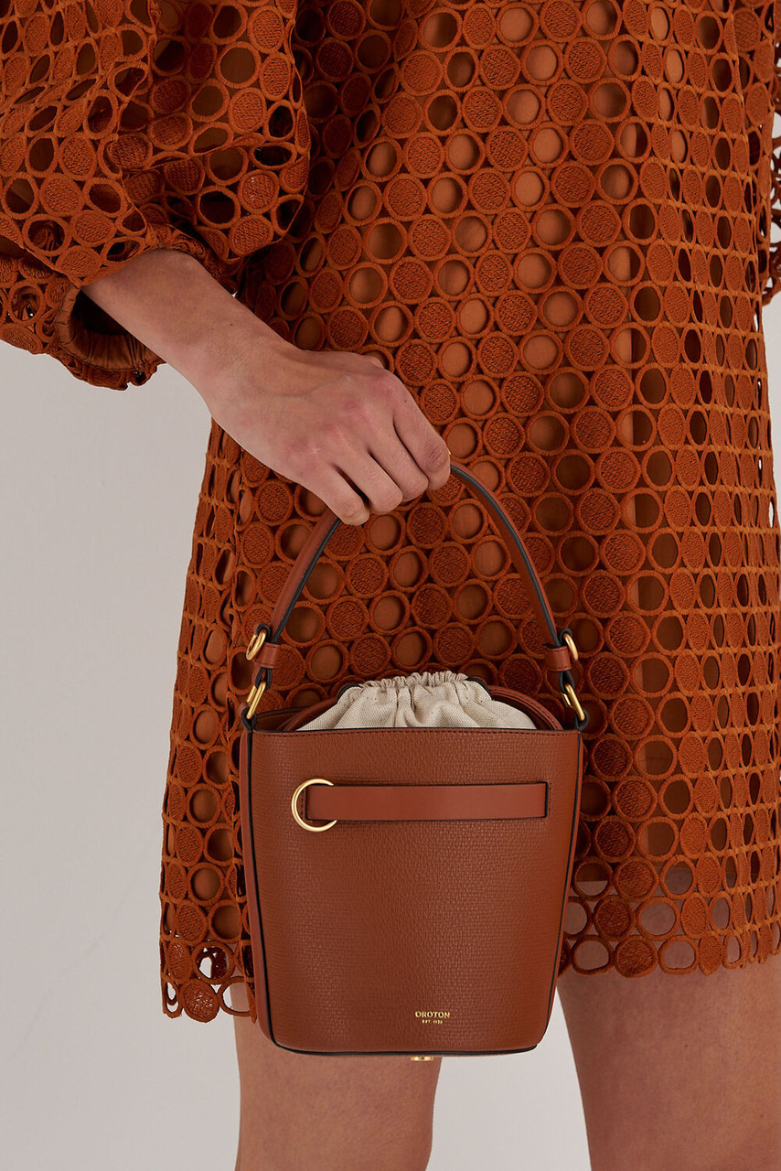 Oroton Audrey Bucket Bag Cognac David Jones