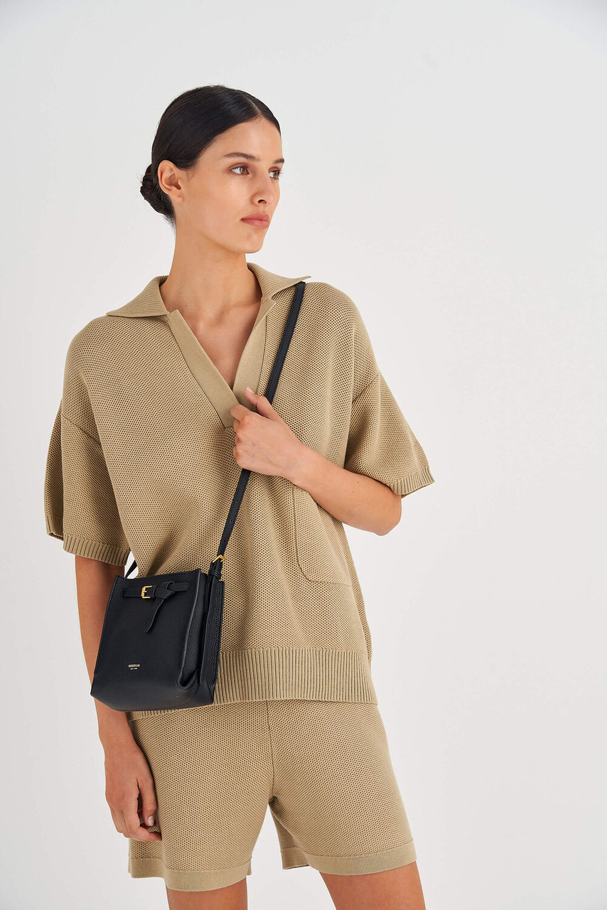 Oroton Margot Black Tiny Bucket Bag David Jones