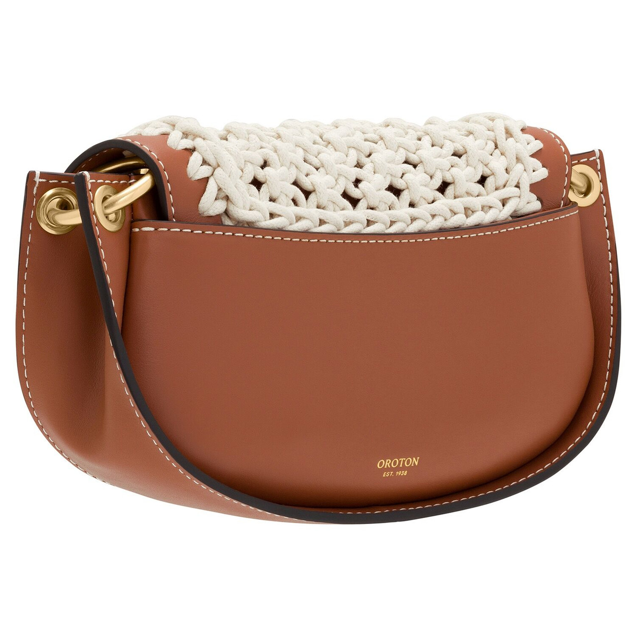 Oroton Colt Collectable Small Baguette Natural/Brandy David Jones