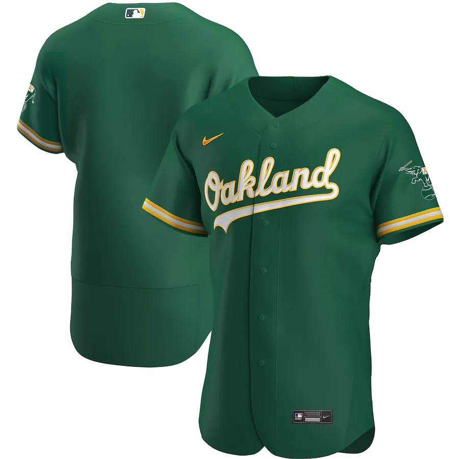 Men's Oakland Athletics Nike Green Alternate Authentic Team Jersey