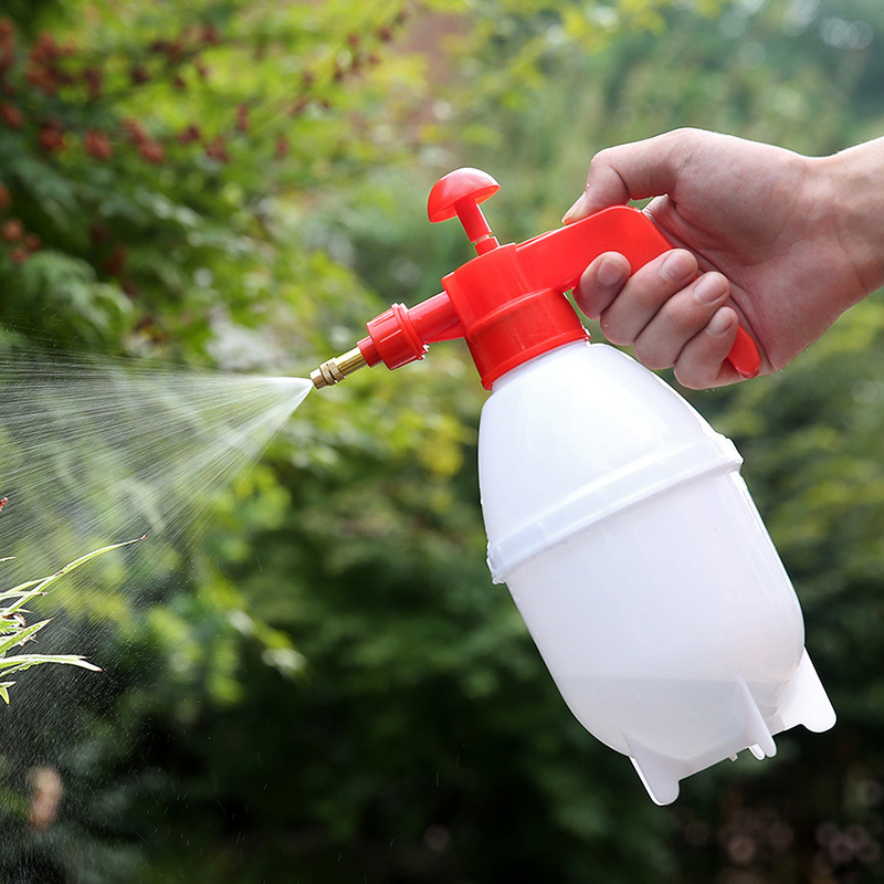 Hold a watering can to water a watering can