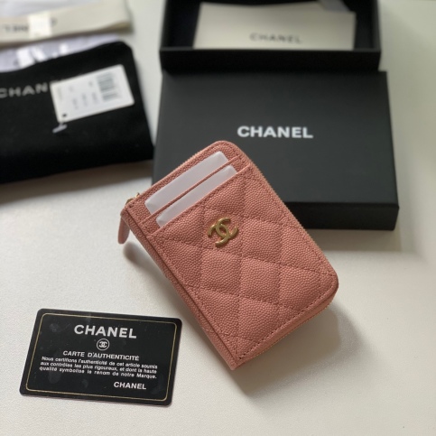 CHANEL Goatskin Quilted Chanel 19 Flap Wallet Light Beige 571224