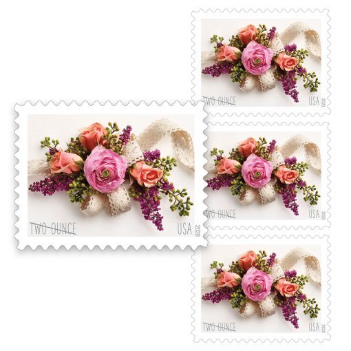 5458 - 2020 Two-Ounce Forever Stamp - Wedding Series: Garden Corsage -  Mystic Stamp Company
