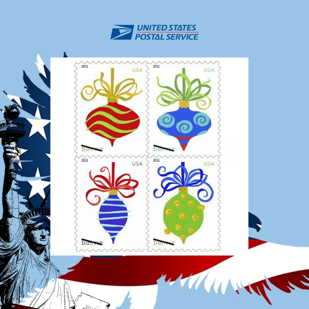  Estampillas postales Forever de navidad, diseño de Santa  “Sparkling Holidays”, año 2018 : Productos de Oficina