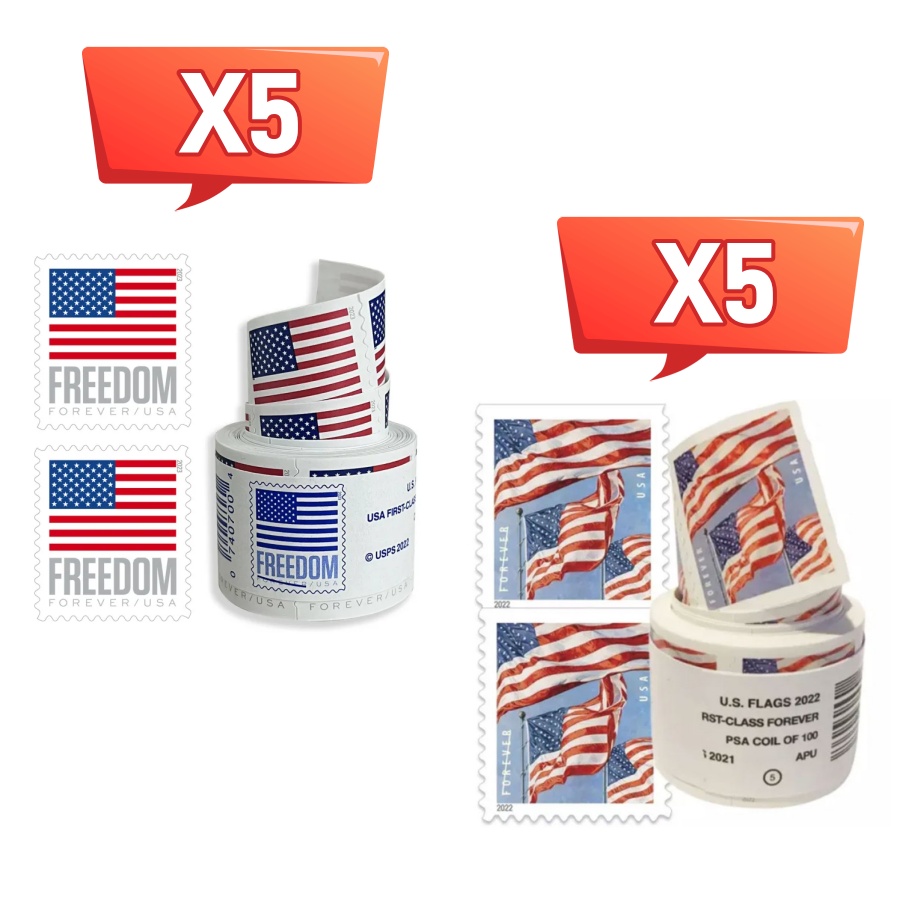 US FLAG 2022&2023 10Rolls(1000 Pcs) - US-Stamps