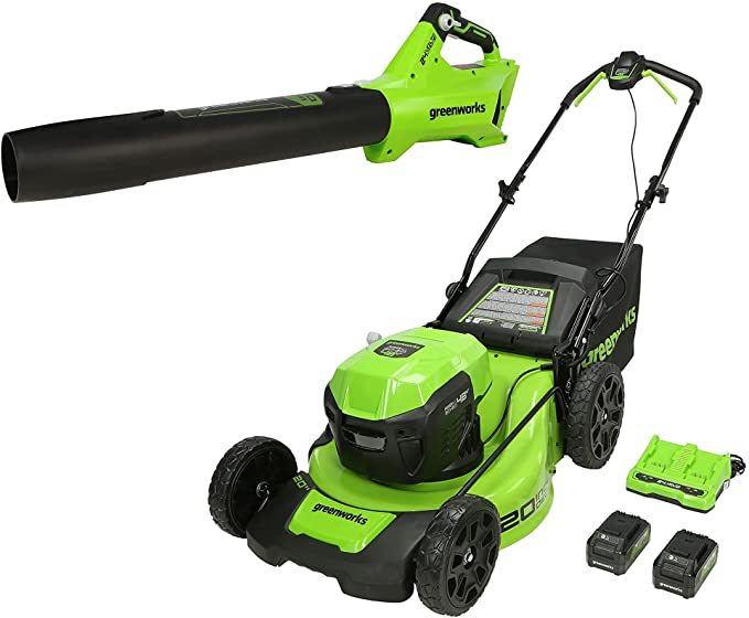 Greenworks 48V 20 Brushless Cordless Electric Lawn Mower, Leaf Blower