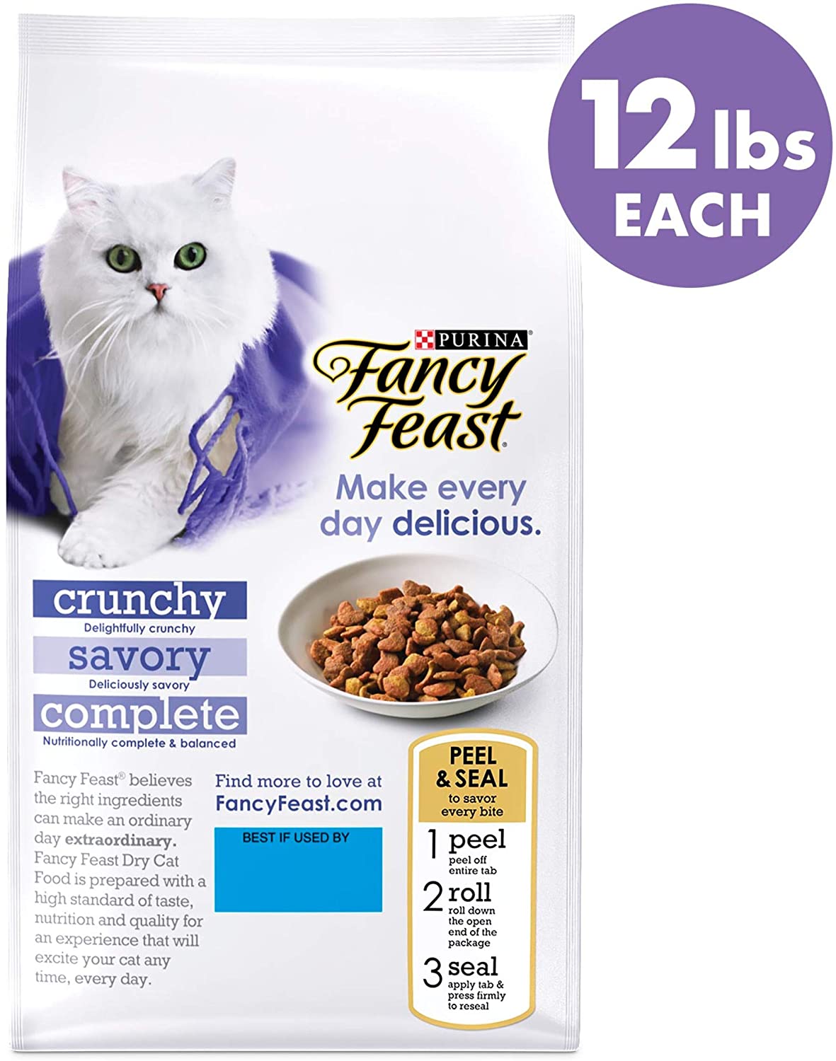 Purina Fancy Feast Dry Cat Food, With Savory Chicken & Turkey 12 lb. Bag