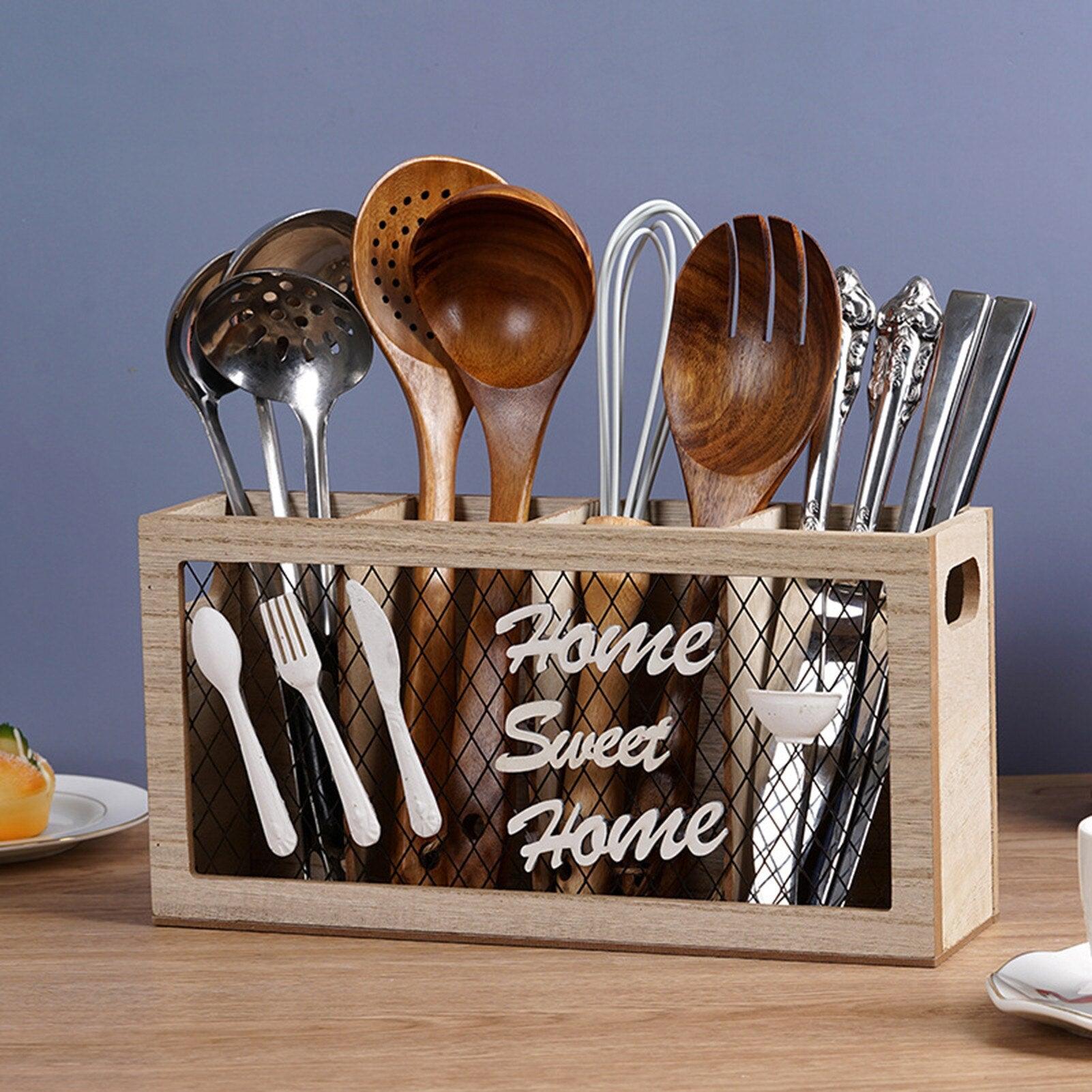 Wooden Utensil Holder