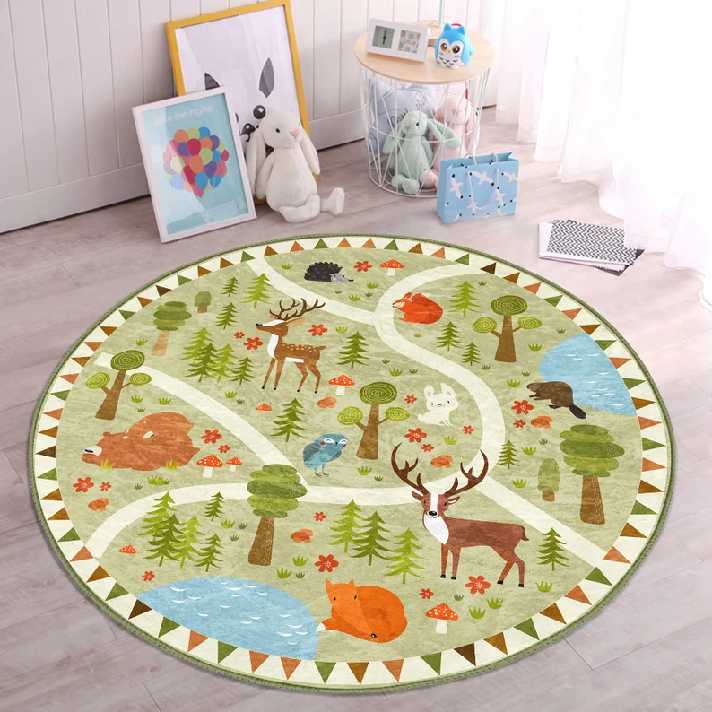 Cheerful Forest Children s Rug