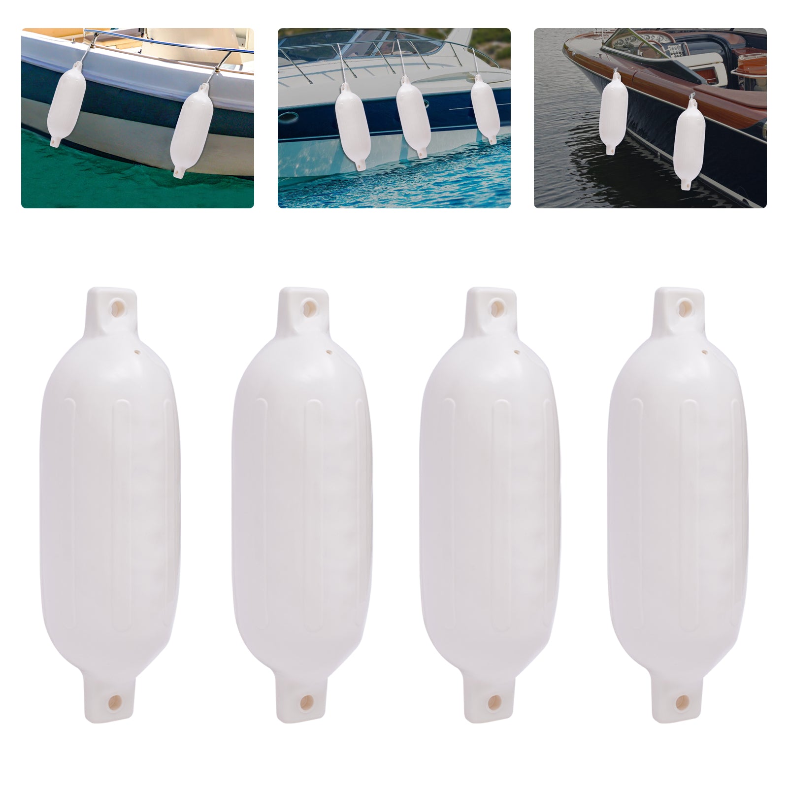 Boat Fender 4 Pack Boat Bumpers Fenders with 4 Ropes, Boat Bumpers for