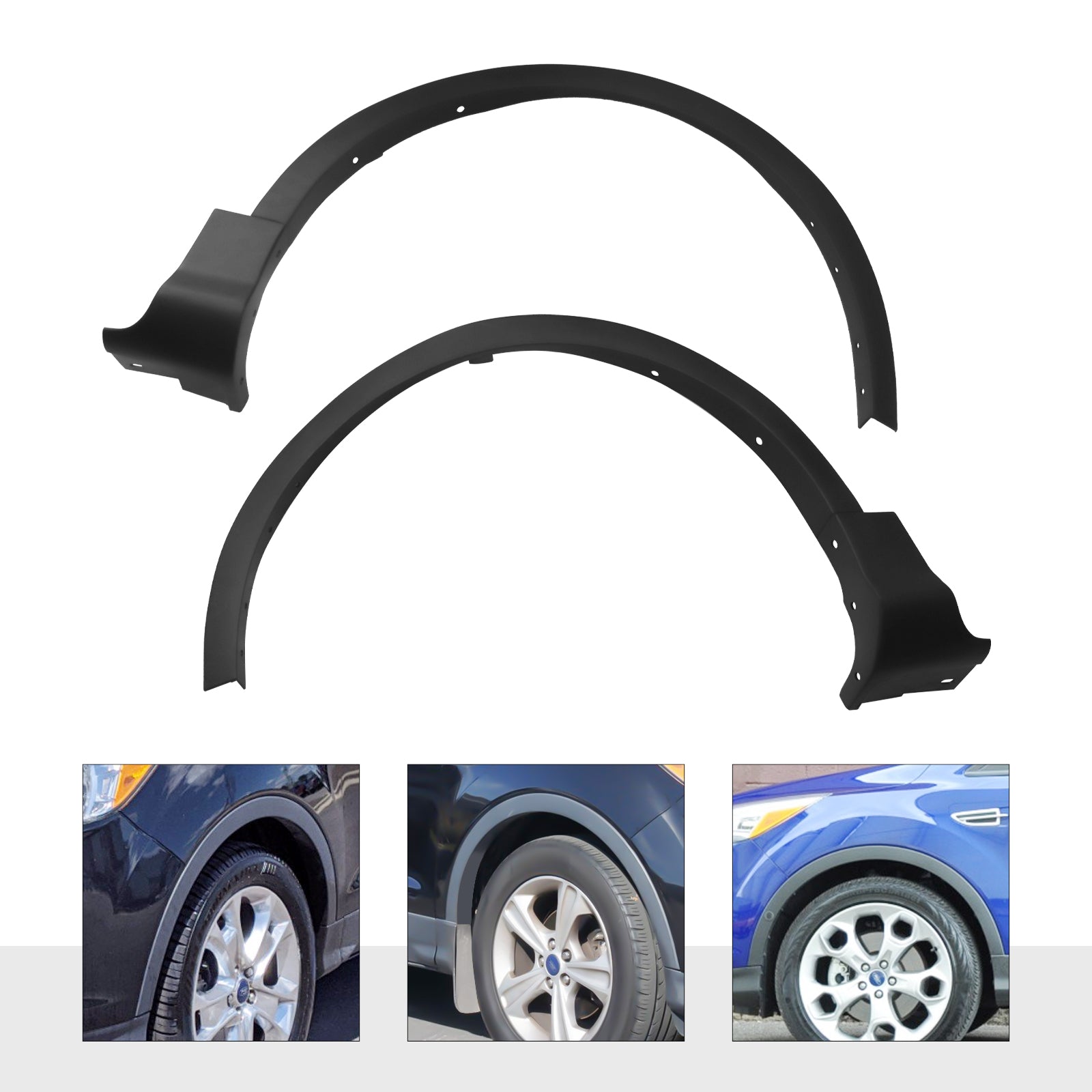 For Ford Escape 20132016 Replace Wheel Arch Molding Black SET PAIR
