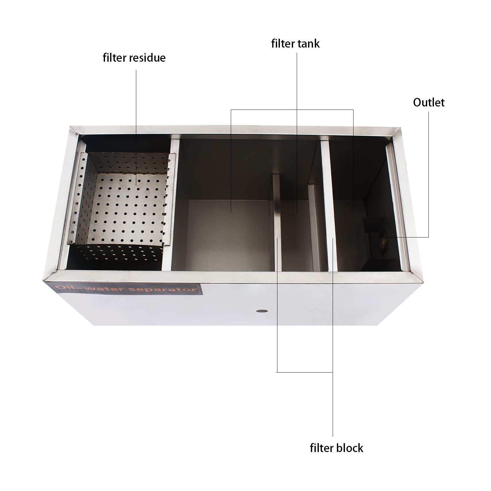 Oilwater Interceptor Grease Trap Interceptor with Removable Filter