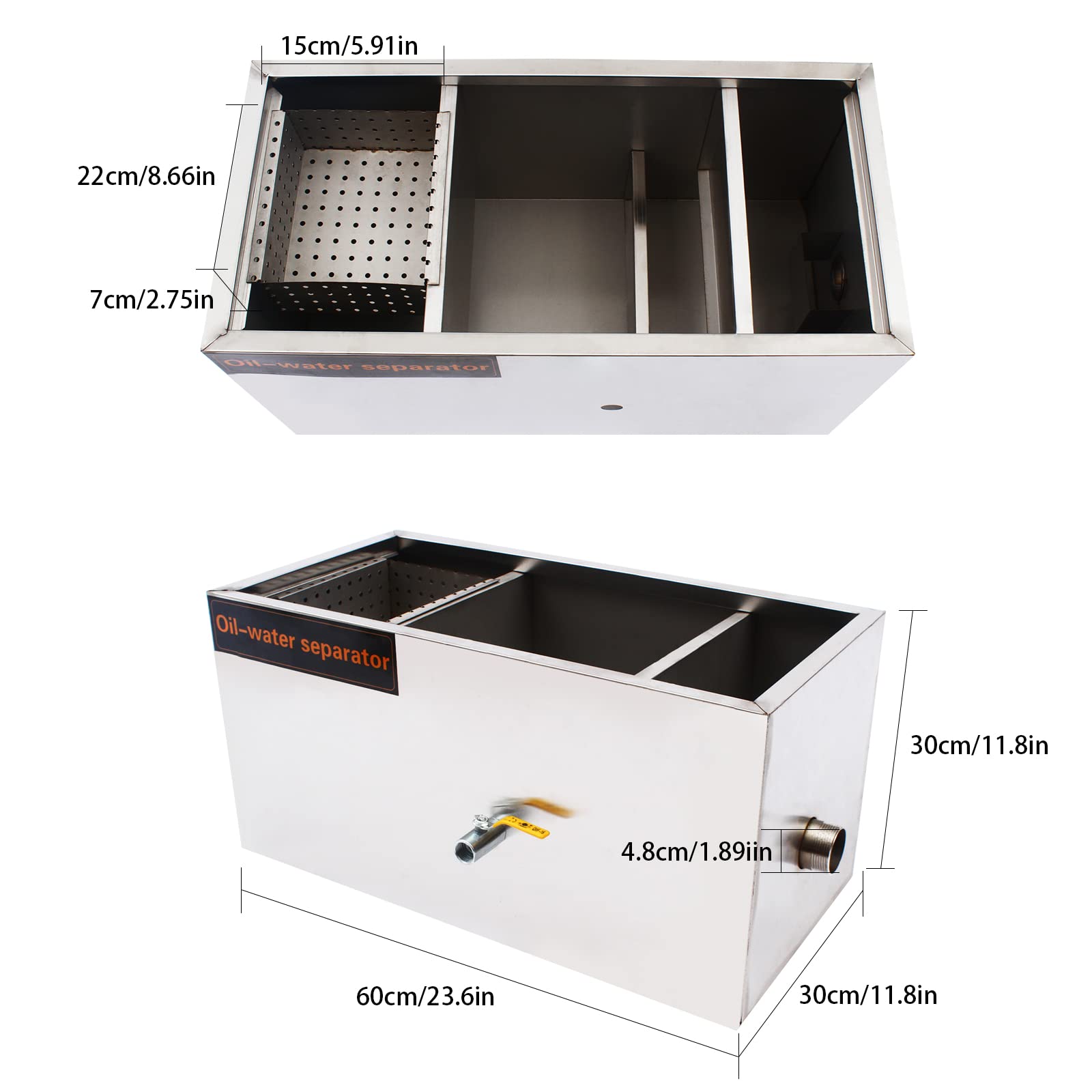 Oilwater Interceptor Grease Trap Interceptor with Removable Filter