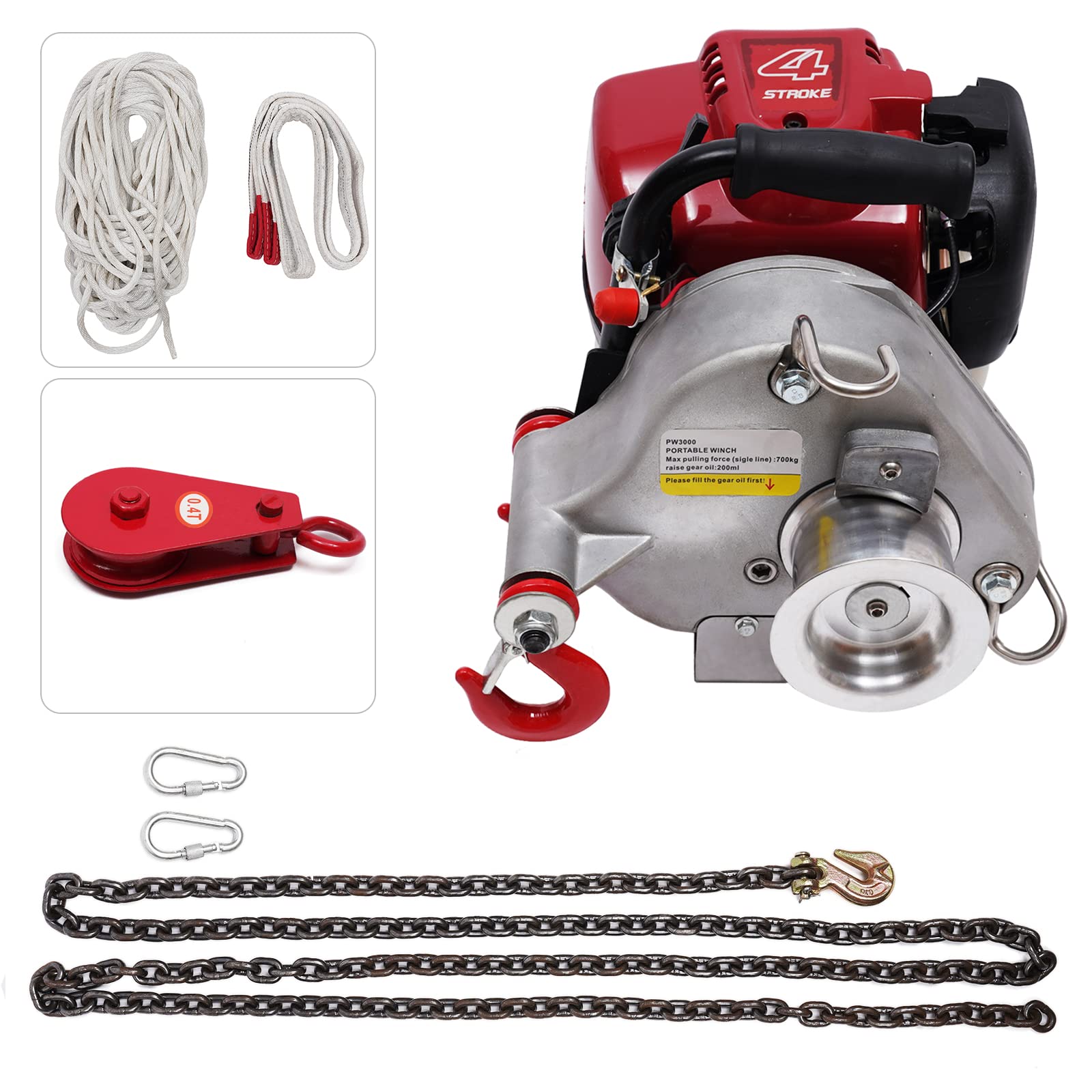 Portable Winches GasPowered Capstan Winch 1543.3Lb. Pulling Capacity, Portable Grinder