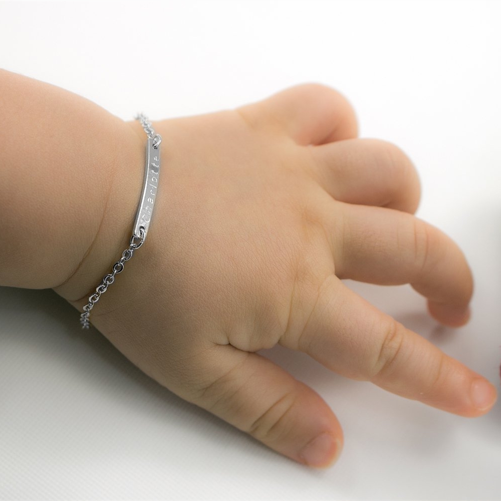 Personalized Baby Name Bar ID Bracelet Love&Together Jewelry