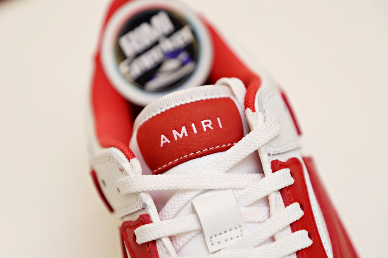 AMIRI LEATHER SKEL LOW RED