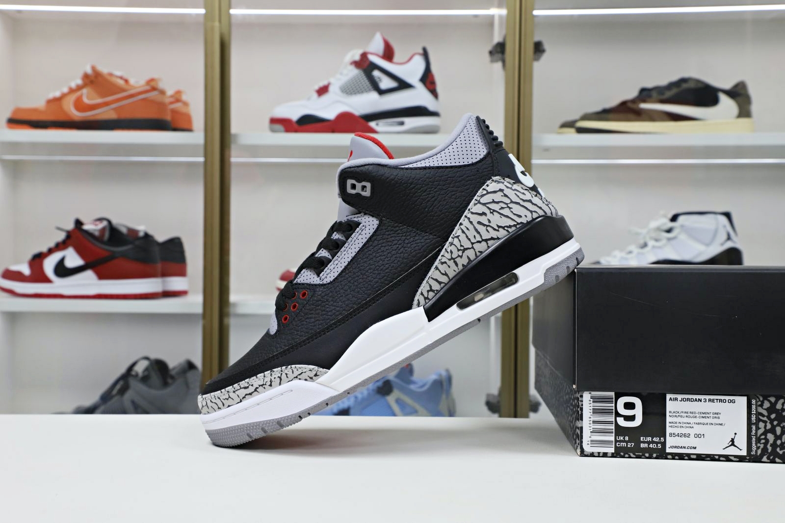 Jordan Air Jordan 3 retro blackcement 2018（854262-001）