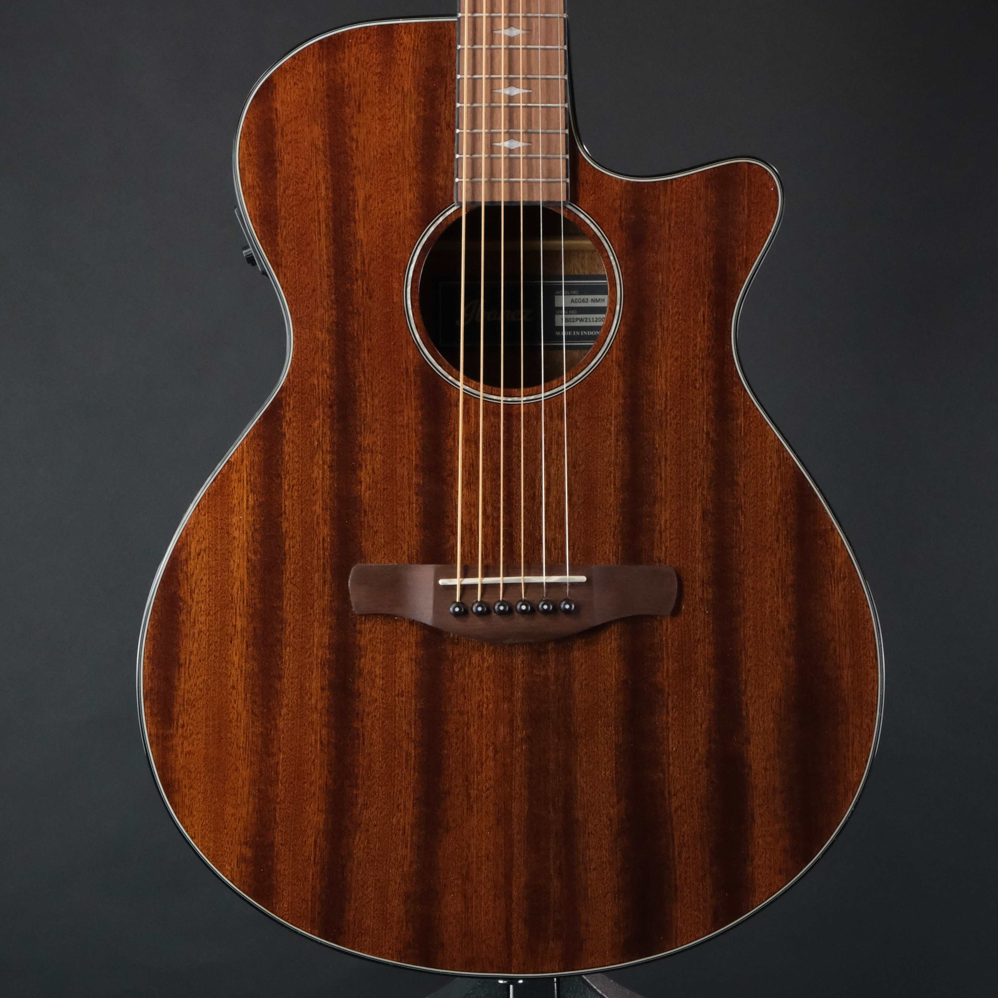 Ibanez AEG62 Acoustic Electric Guitar Natural Mahogany High Gloss