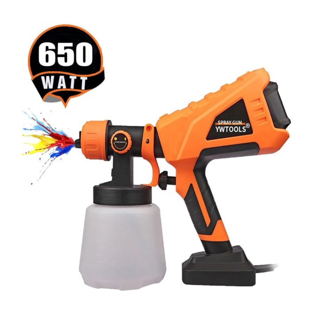 Ywtools Electric Paint Sprayer 650W Spray Gun With 1000ml Large