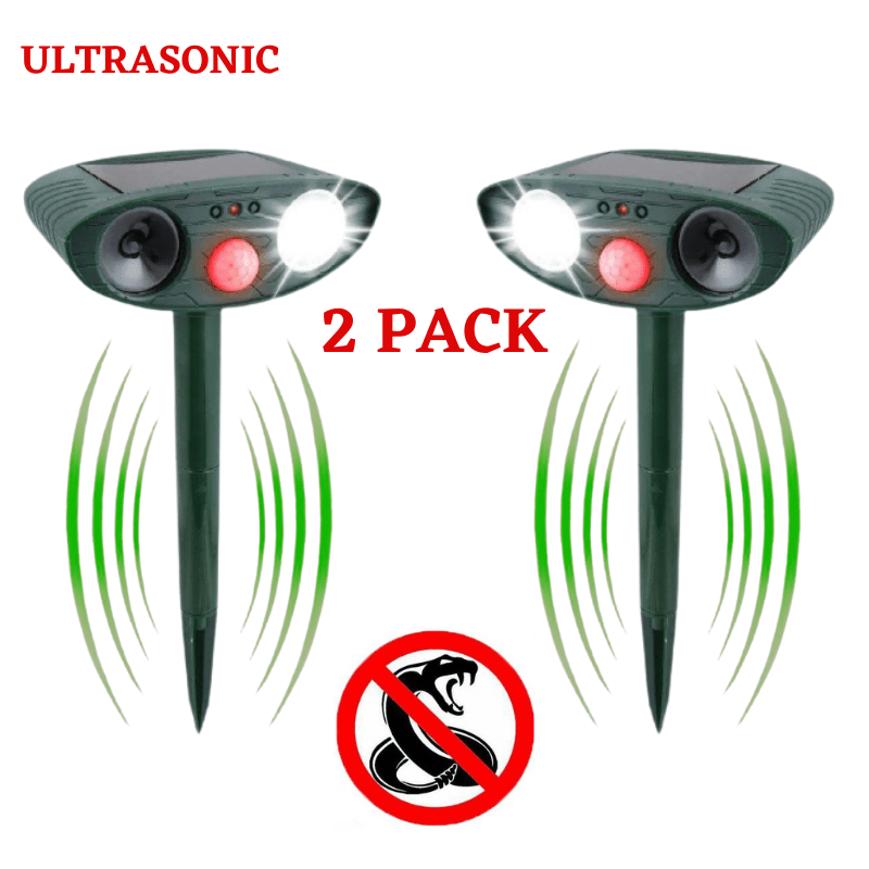 Ultrasonic Snake Repeller PACK of 2 Solar Powered Get Rid of Snakes in 48 Hours