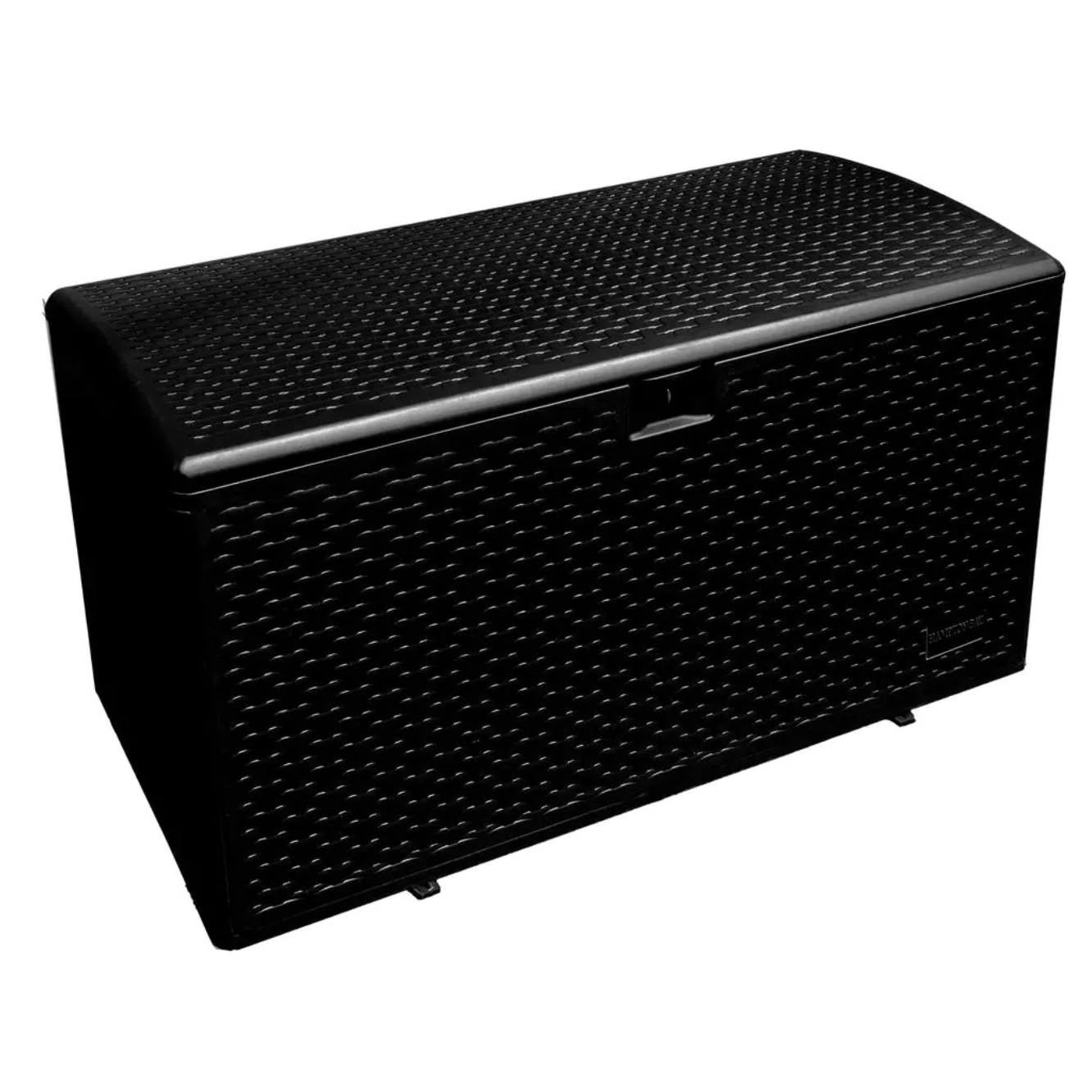 Hampton Bay 120 Gal. Black Resin Wicker Outdoor Storage Deck Box with