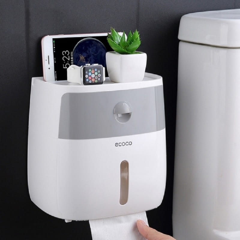 Premium Toilet Paper Holder With Storage Box And Shelf Gift Wows