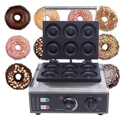 Mini Donut Electric Maker Machine Nonstick Commercial Doughnut Baker ...