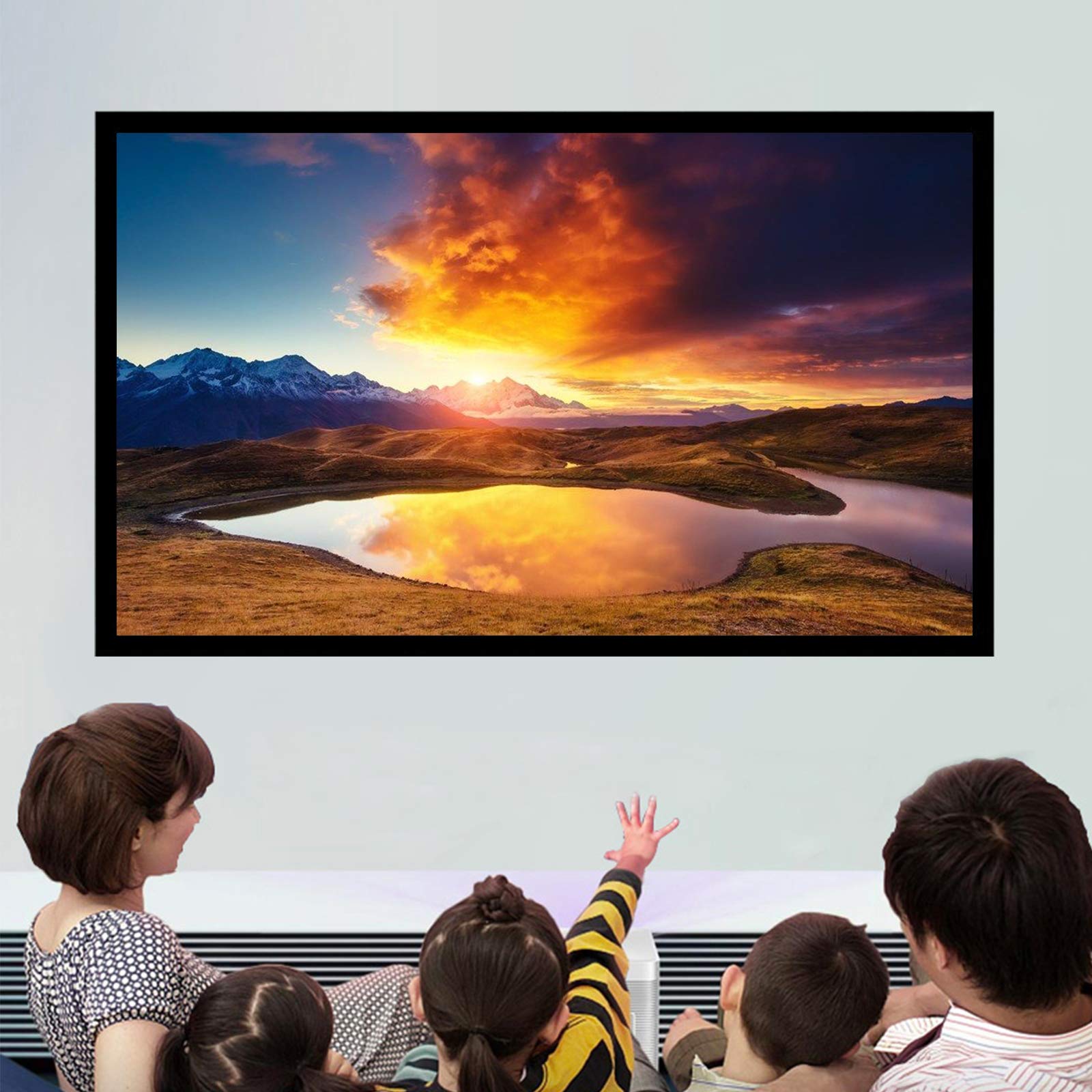 130inch WallMounted Projector ScreenUs Fixed Aluminum Frame Projector