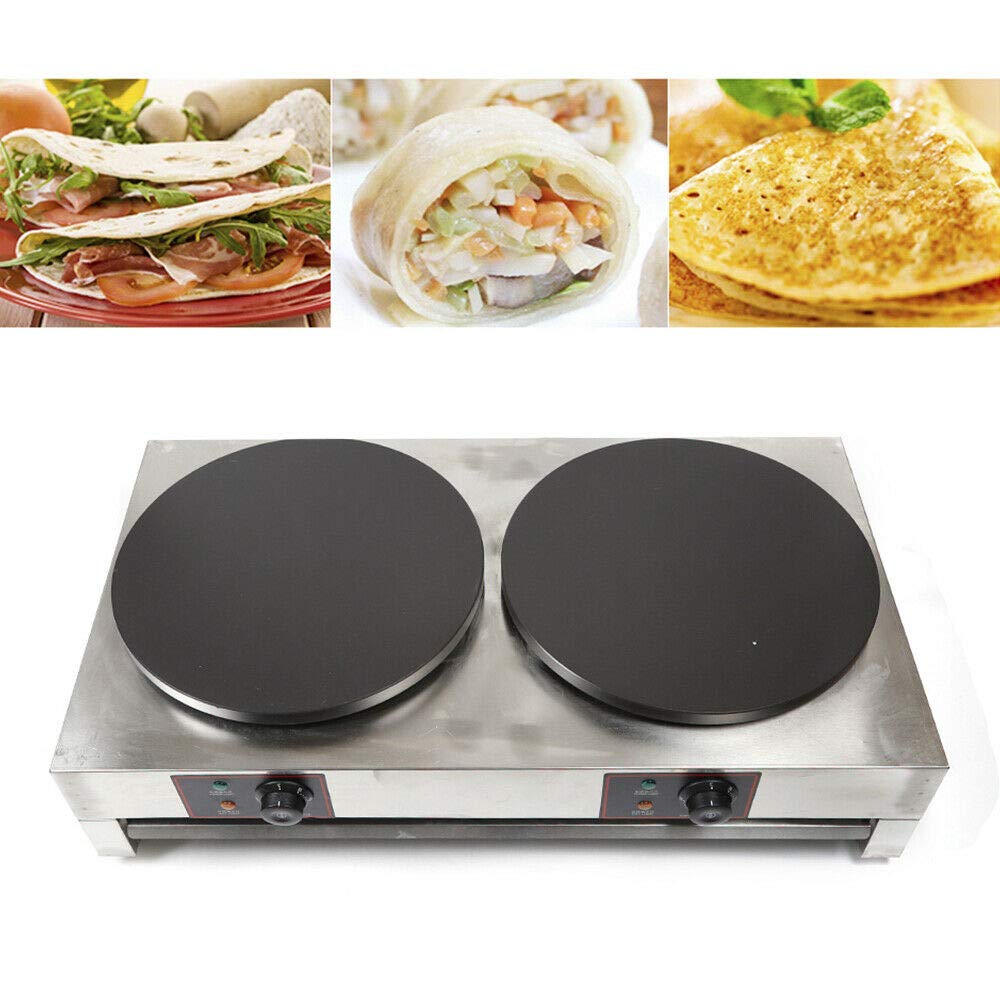 Non Stick Electric Crepe Pan 110V Pancake Griddle Food Cook 3KW+3KW