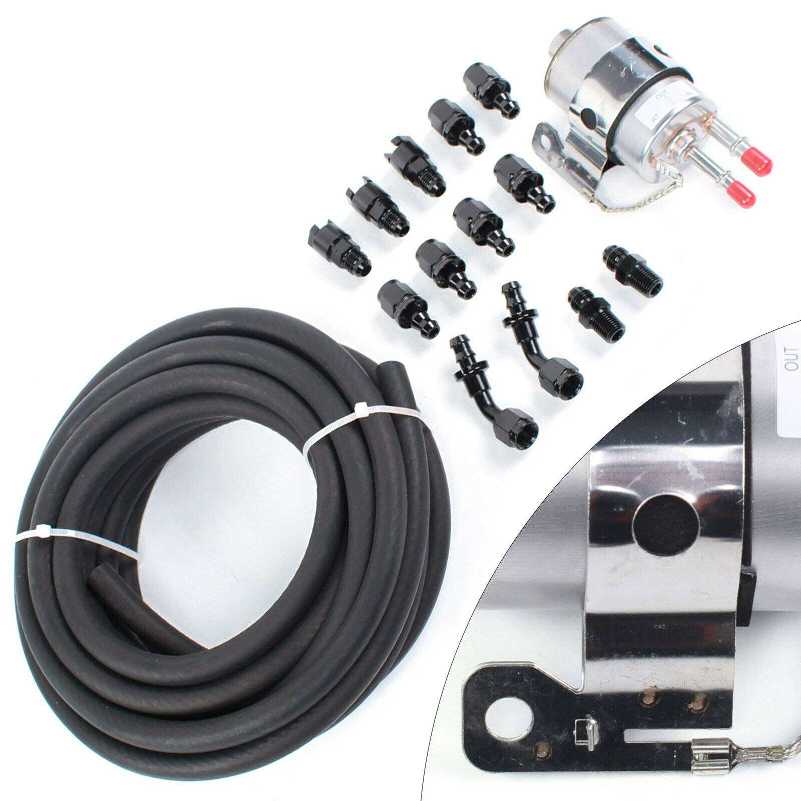 LS Conversion Fuel Filter Regulator Fuel Injection Line Install KitAluminum Fuel Injector