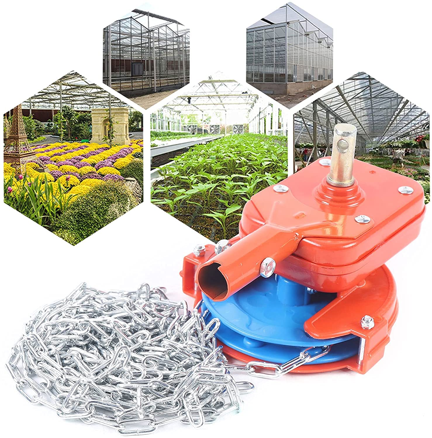 Manual Greenhouse Film Roll Up Roof Unit Assembly