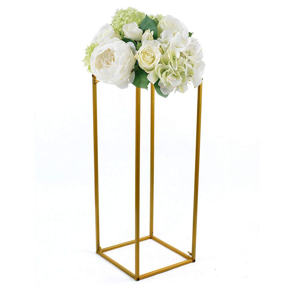 10Pcs Golden Flower Stand Metal Flower Vase Floor Column Stand