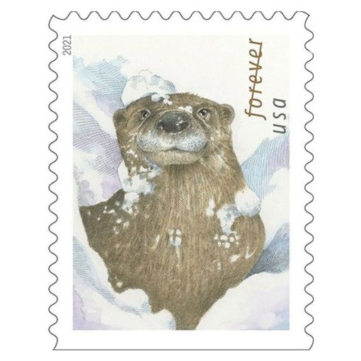 US 5648-5651 5651b Otters in Snow forever booklet (20 stamps) MNH 2021 Nov