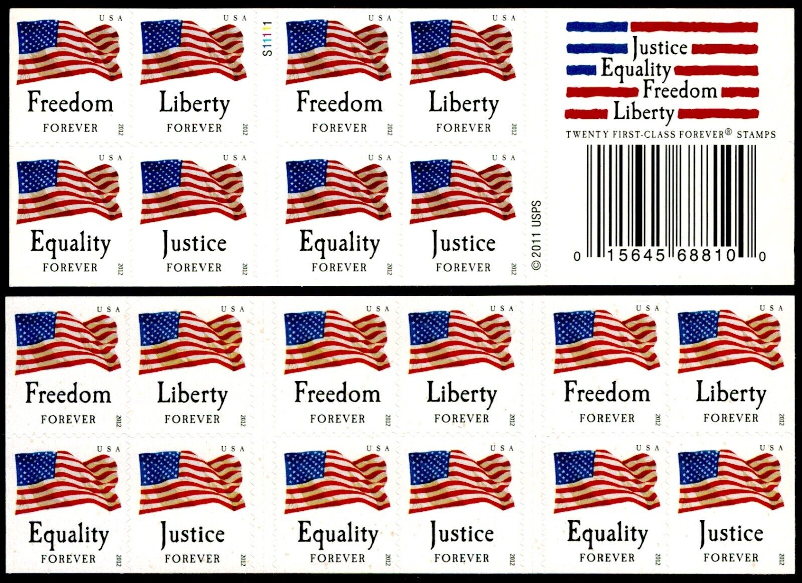 Four Flags Forever Stamp 2012 First-Class Forever Postage Stamps 100pcs