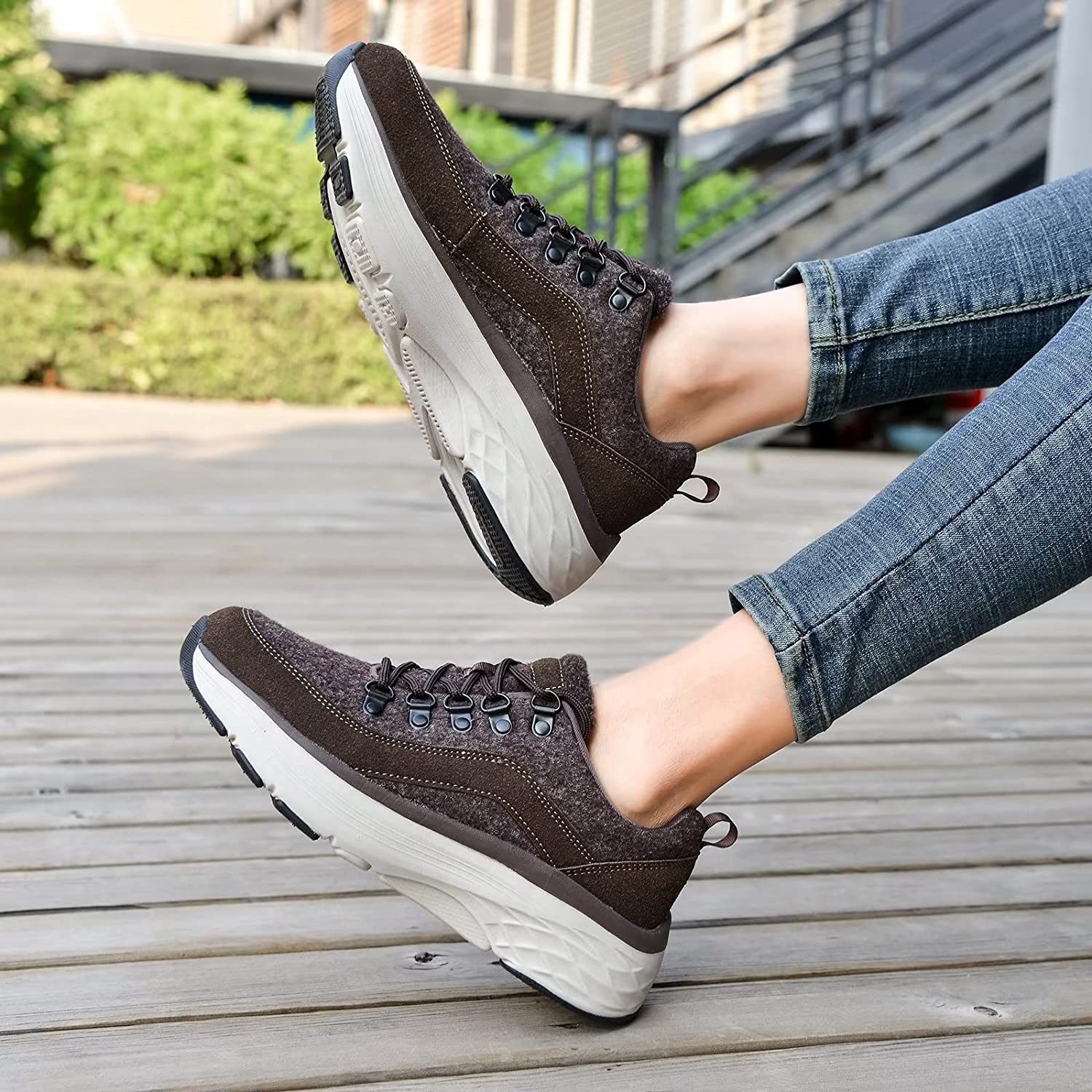 Women's Winter Walking Shoes Comfortable NonSlip Sneaker Ladies Lace