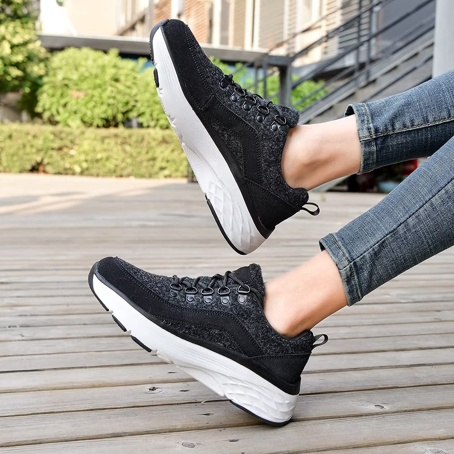 Women's Winter Walking Shoes Comfortable NonSlip Sneaker Ladies Lace
