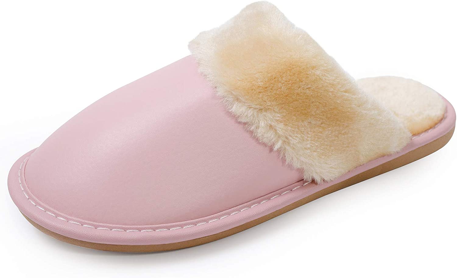 Women’s House Slippers Comfy Fuzzy Slip on Shoes Winter Warm Indoor ...