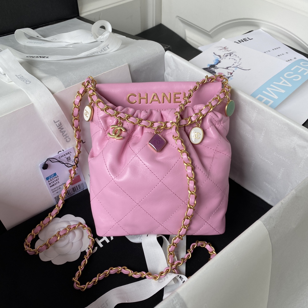 Chanel pink bucket online bag