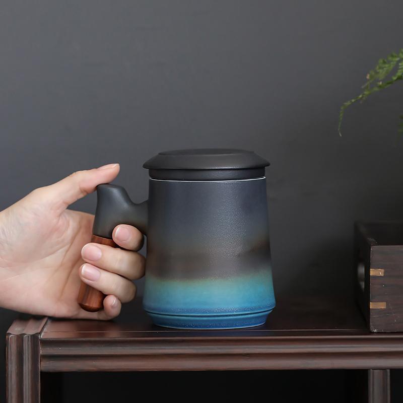 The Gradient Wooden Handled Coffee & Tea Mug – Coffeify