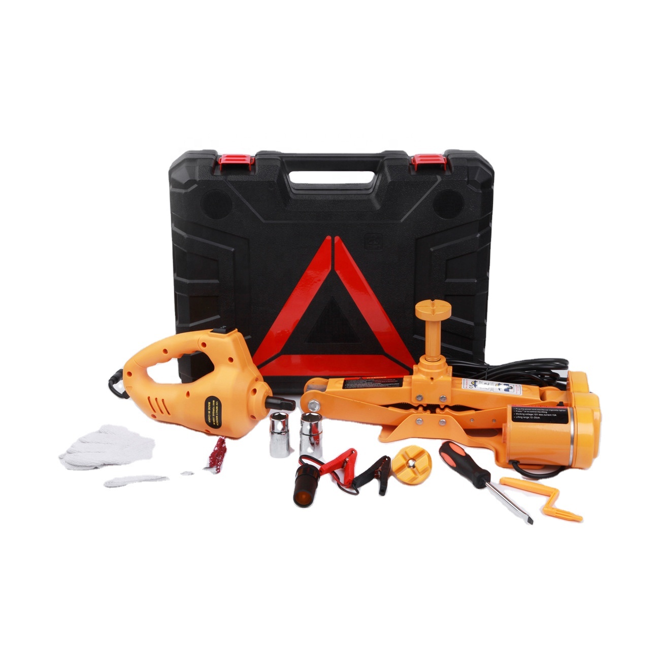 high Quality  Professional Portable 2T 12V Durable Electric Scissor Car Jack and Impact Wrench for Quick Repair