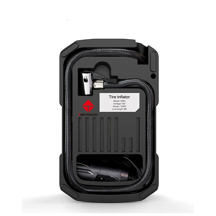 Newly designed car inflator with preset charge stop emergency light and flashing light 12V 150psi